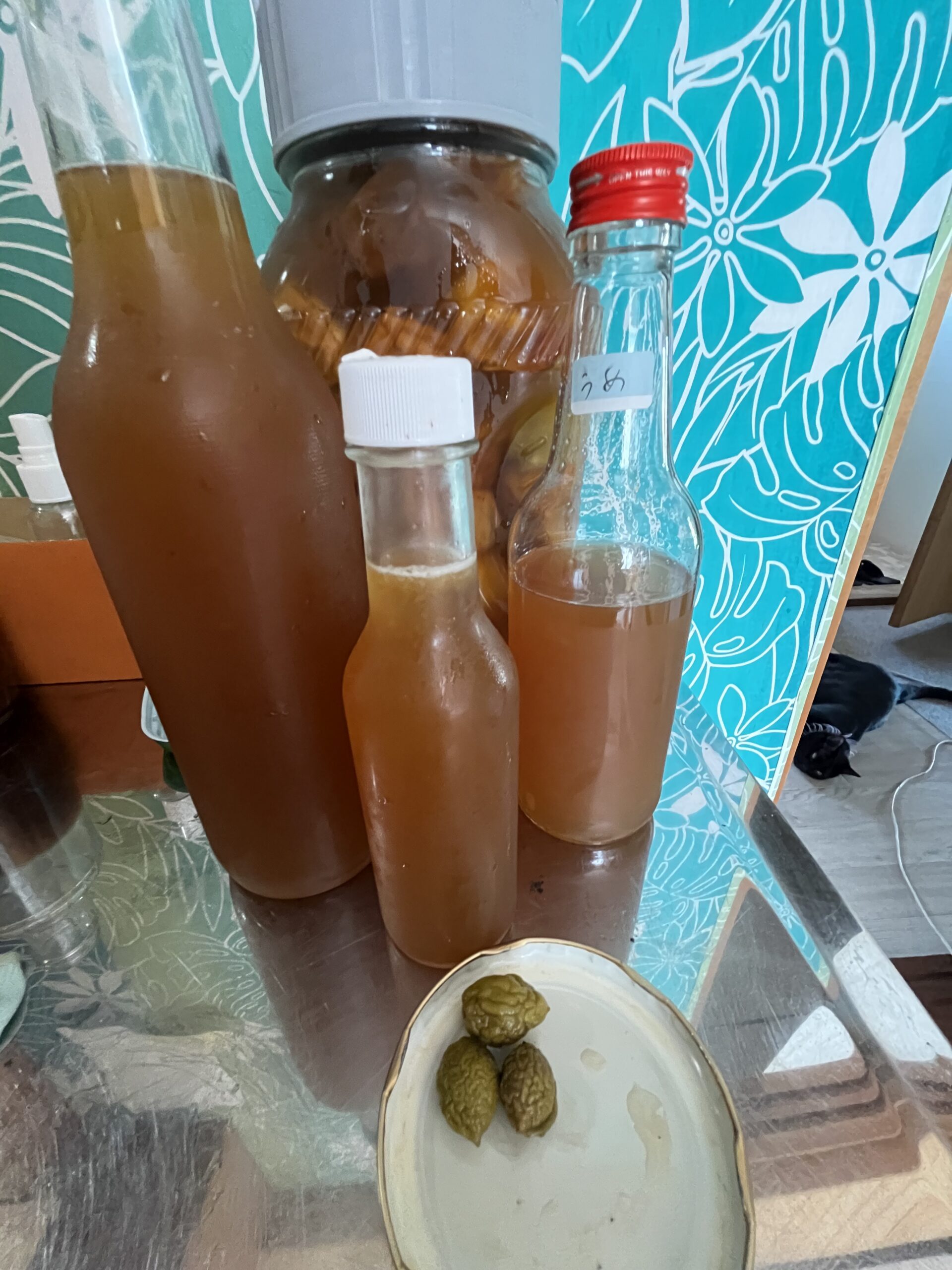 今年の梅の蜂蜜漬け🍯🟠🟡🟢
